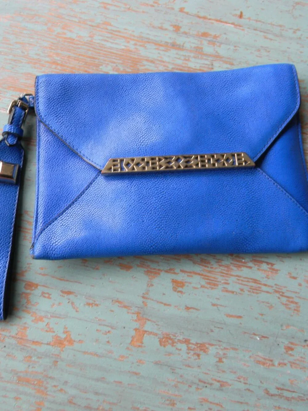 STELLA & DOT BLUE AVALON LARGE WRISTLET/WALLET/CLUTCH